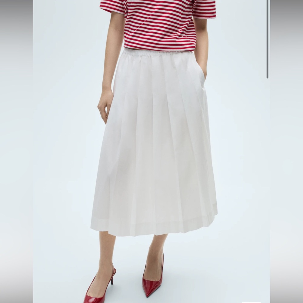 Mango - Cotton Pleated Skirt